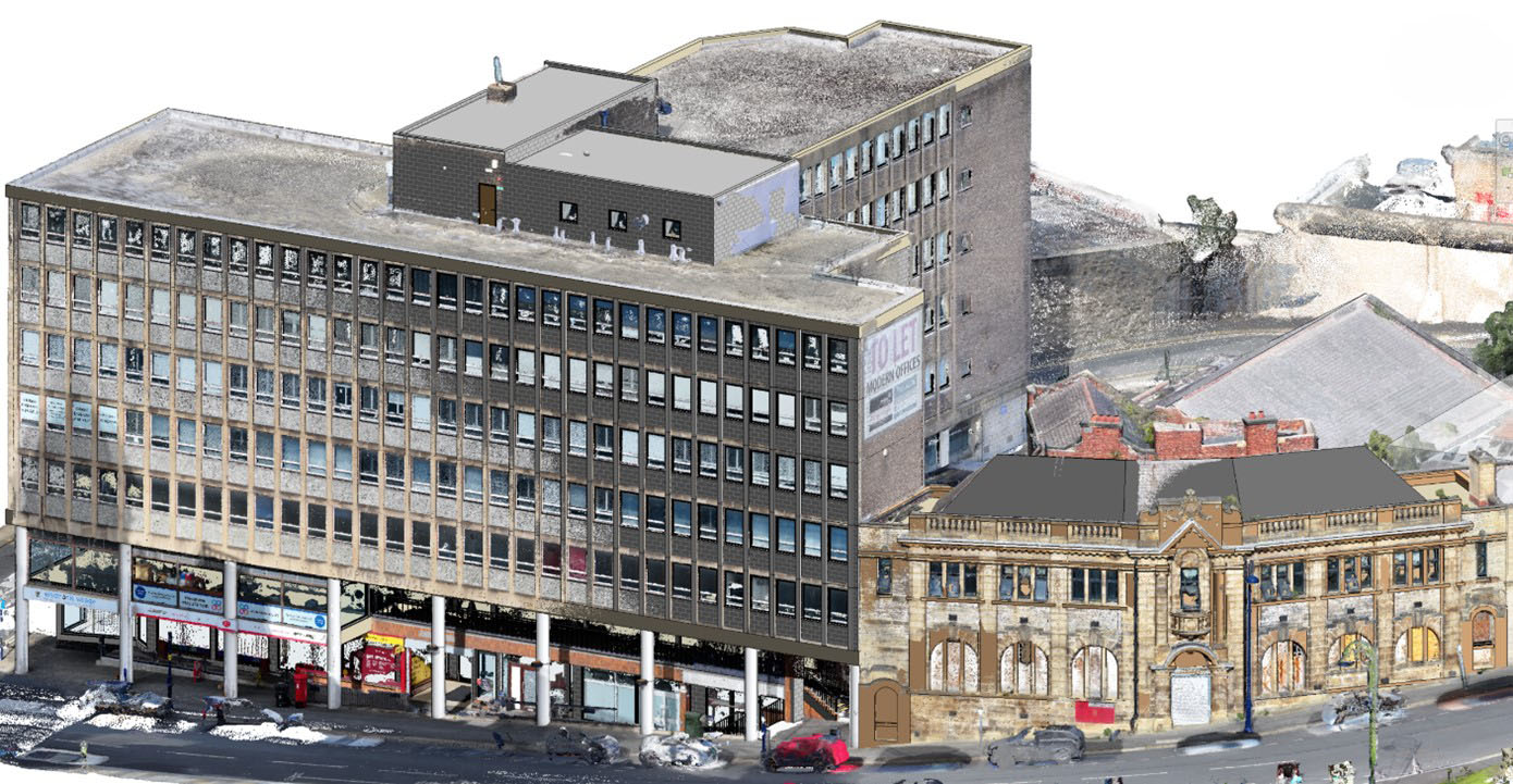 A 3D scan of the Dewsbury Post Office Building
