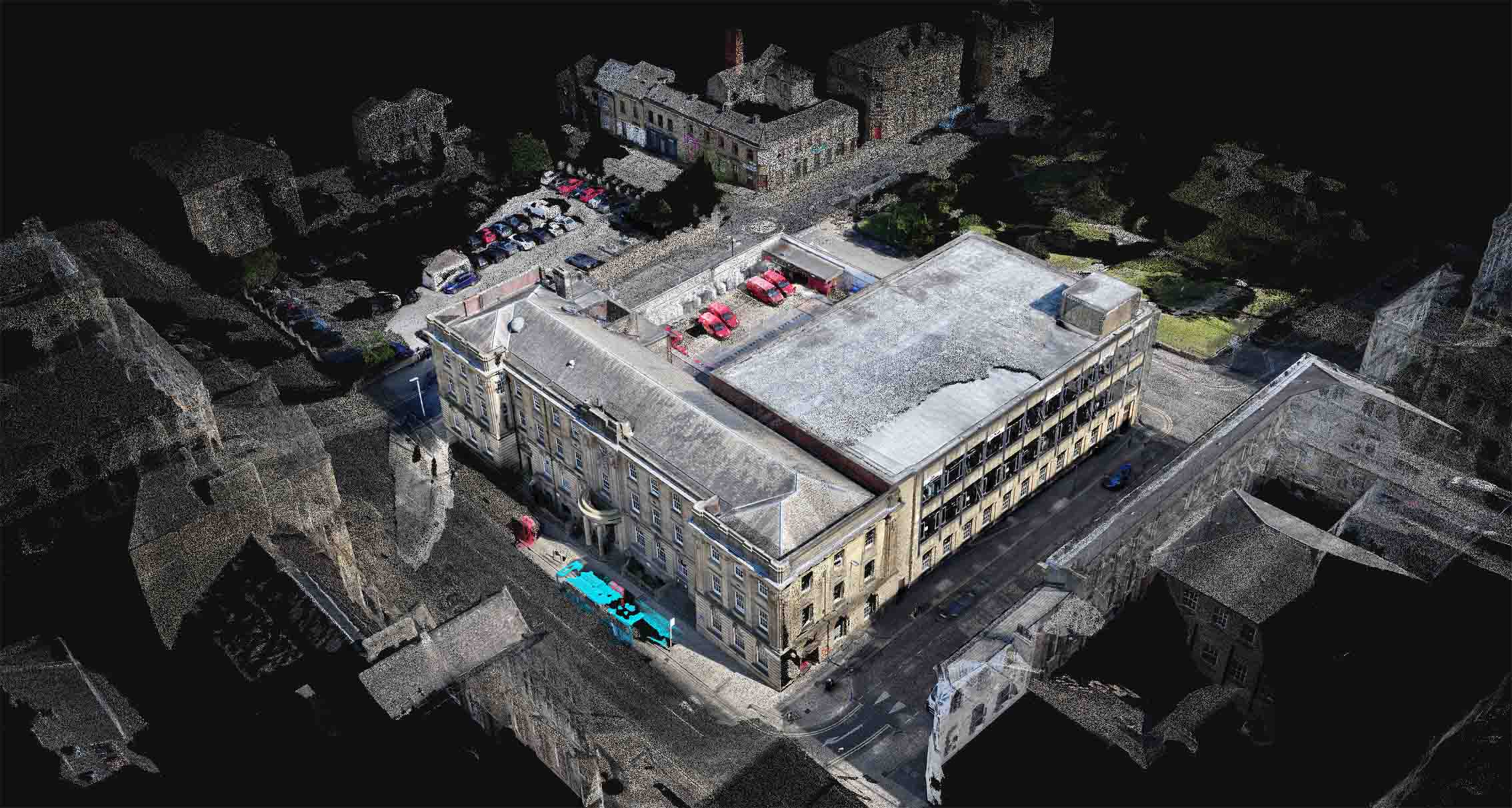 A 3d digital scan of Huddersfield's General Post Office