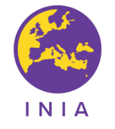 a globe silhouette centred on Europe, in purple and yellow