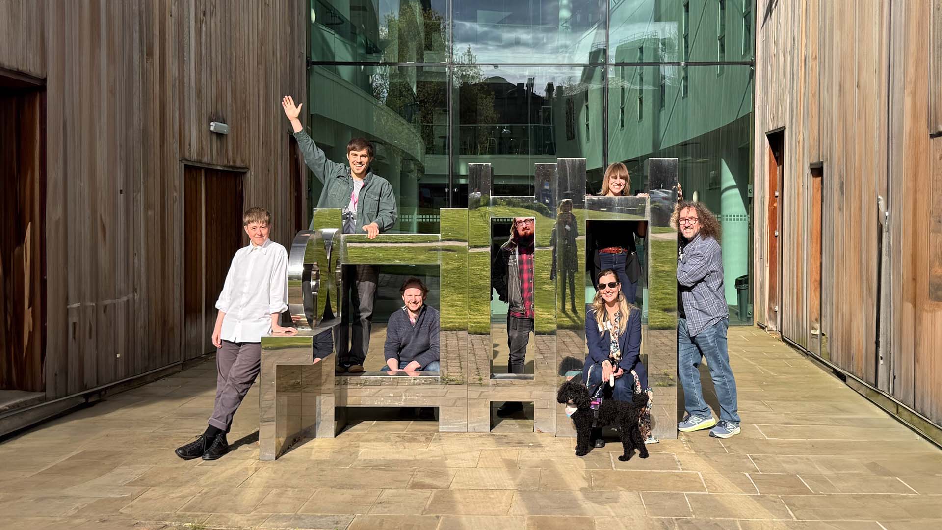 The amp team outside