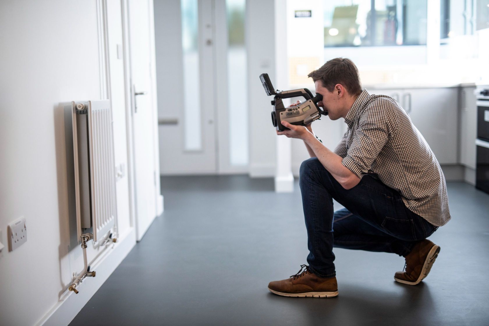 Researchers working in the Smart House facility 