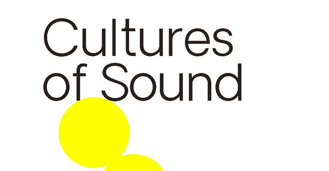 Yellow dots with black text saying Cultures of Sound